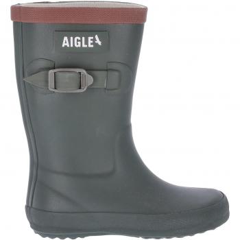 Aigle Perdrix 2 Kids Dark Khaki Green Rubber Rain Boots