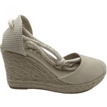Mysoft 22M125 Sandalia Esparteña Mujer - Alpargatas Cuñas Esparto Beig