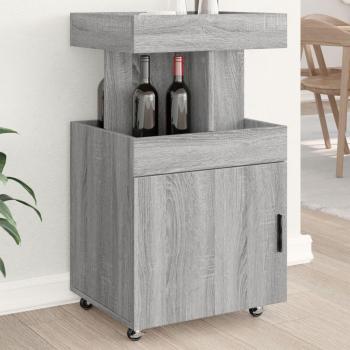 Carrito de bar madera de ingeniería gris Sonoma 50x41x89 cm Vidaxl