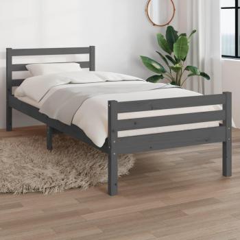 Estructura de cama madera maciza gris 100x200 cm Vidaxl