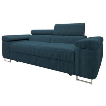 Sofá Comfivo S105 Tapizado en Azul con Patas de Metal, 198 x 102 x 70 cm