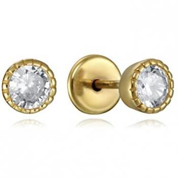Pendientes Viceroy 9103E100-38 Plata con Baño de Oro y Circonita con Bisel para Bebé