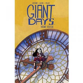 Giant Days Vol. 13 by John Allison - Graphic Novel, Softcover, 144 pages, Published by BOOM! Studios, Genre: Comedy/Drama, Features characters Daisy Wooton, Esther de Groot, and Susan Ptole
