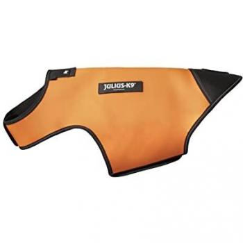 Chaqueta Neopreno IDC Julius-K9 para Perros, Talla L, Naranja UV - Protección Efectiva en Días Fríos