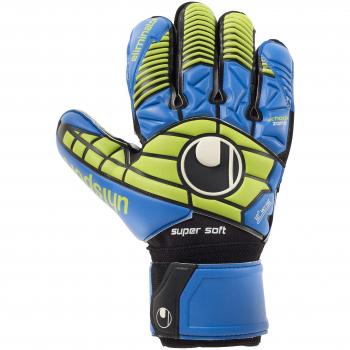 uhlsport Guantes Eliminator Super Soft, Negro/Azul/Power verde, 11.0, 100017001