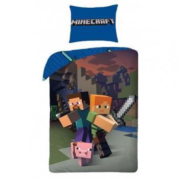 Juego de ropa de cama infantil con diseño de Minecraft, 140 x 200 cm, Oeko Tex Standard 100