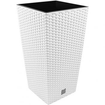 Maceta Rato de 16,3 litros con inserto en color blanco y dimensiones 22,5 x 22,5 x 42 cm