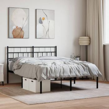 Cama con cabecera de metal negro 120x200 cm Vidaxl