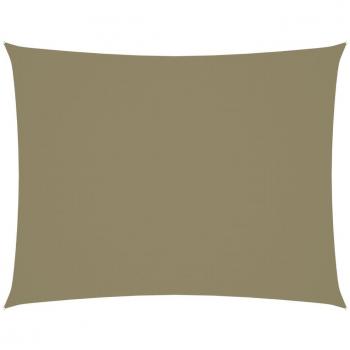 Toldo de vela rectangular tela Oxford beige 3,5x5 m