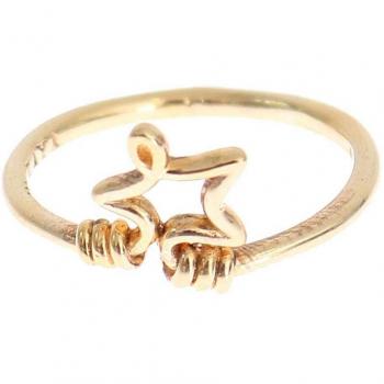Gold 925 Silver Authentic Star Ring