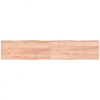 Tablero de mesa madera roble sin tratar 200x40x(2-6) cm marrón claro con borde natural