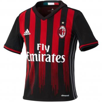 adidas H JSY Y Camiseta 1ª Equipación AC Milán 2015/16, Niños, Negro/Rojo, 15-16 años