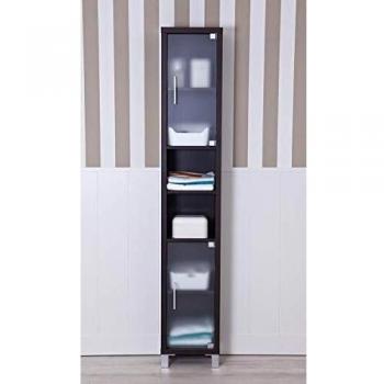 Estantería Baño Gala 8900 Wengué con Puertas de Cristal Templado y Accesorios para Baño