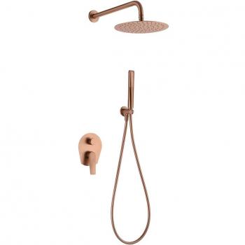 Conjunto ducha monomando empotrado Delos oro rosa cepillado Imex Products