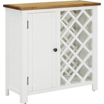 vidaXL Wine Cabinet 80x32x80 cm Solid Oak Wood