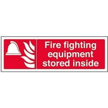 vsafety 13069 – AX-G señal de equipo,equipo de lucha contra incendios almacenado dentro de, plástico, paisaje, 300 mm x 100 mm), color rojo