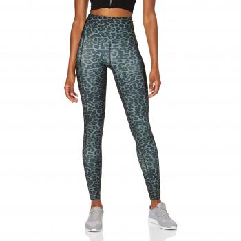 Marca Amazon - AURIQUE Mallas de Deporte Estampadas con Tiro Alto Mujer, Gris