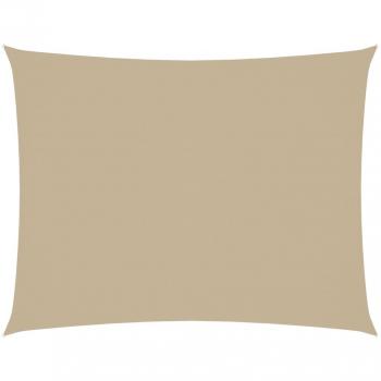 Toldo de vela rectangular de tela oxford beige 2x3,5 m