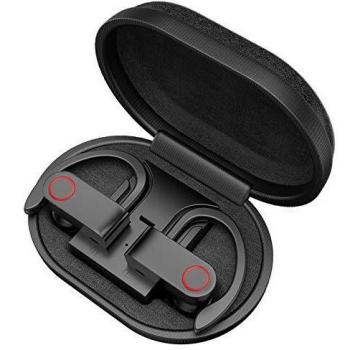 Auriculares Bluetooth Deportivos, iAmotus Auriculares Inalámbricos Bluetooth 5.0 Mini TWS Estéreo In-Ear Cascos Bluetooth Inalambricos con Caja de Carga Portátil para iPhone y Android Negro