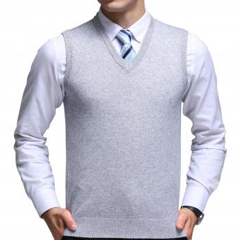 FULIER Hombre Invierno Sin Mangas Con Cuello En V Chaleco Classic Business Gentleman Prendas De Punto De Punto Chaleco Suéter Cardigans Tank Tops