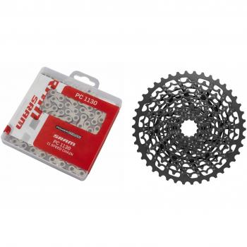 SRAM cassette XG-1150 10-42 y cadena PC 1130 11 velocidades - Set cassette y cadena - set gris 2016