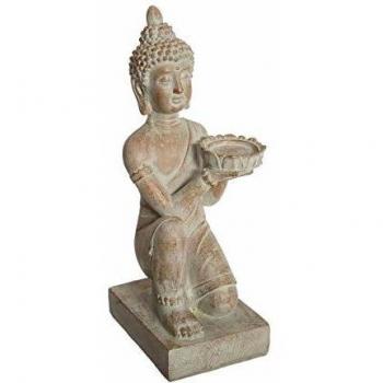 Estatuilla de Buda Arrodillado - Resina 43 cm - Beige - Atmosphera