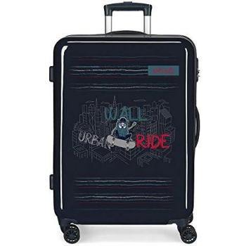 Enso Wall Ride Maleta Mediana Azul 48x68x26 cms Rígida ABS Cierre combinación 70L 3,7Kgs 4 Ruedas Dobles