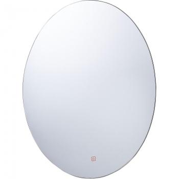 Espejo de pared plateado con luz LED ovalado 60 x 80 cm sistema anti vaho Mazille