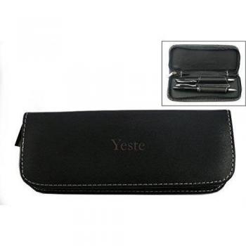 Set de pluma en estuche de cuero artificial con nombre grabado: Yeste