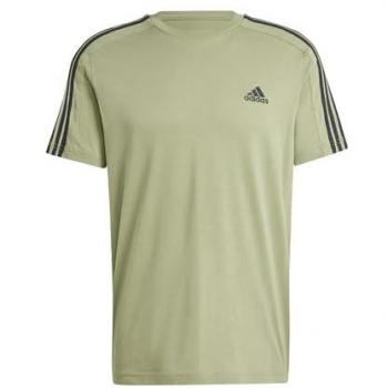 Camiseta de hombre Adidas Essentials Single Jersey 3-Stripes verde manga corta talla L