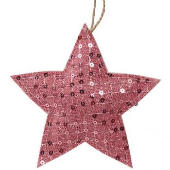 Estrella Rosa Colgante de 12 cms