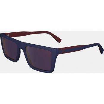 Lacoste Gafas de Sol L6009S Rectangulares Inyectadas Azul Mate con Lentes Flash Azules