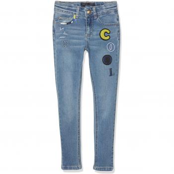IKKS Junior Denim Skinny Bleu Et Broderies, Jeans para Niñas, Azul