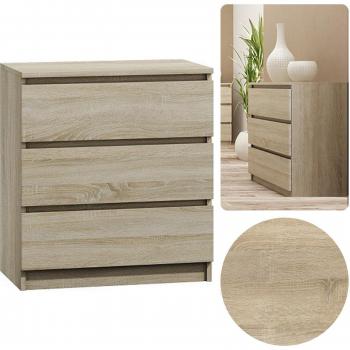 Cómoda Shumee Dynamic24 M3 - 3 cajones, 40 x 70 x 77 cm, roble Sonoma