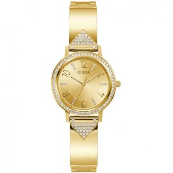 Guess Tri Luxe Gold Bracelet Watch, Yellow unisex, Size: ONE SIZE