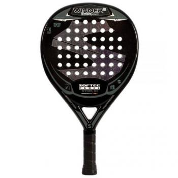 Pala de pádel Softee Winner Star Pro, características: diseño aerodinámico, núcleo de goma EVA, superficie de fibra de vidrio, forma lágrima, balance medio, nivel avanzado y excelente control
