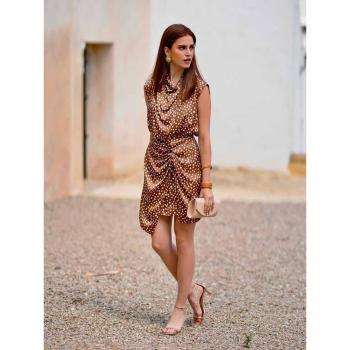 Vestido Lunares Giugno S Camel - Mariquita Trasquilá