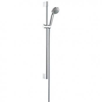 Hansgrohe 27652000 Crometta 85 Mono Green Set de ducha, 6 l/min, con barra 65 cm, Cromo, 0,65 m
