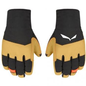 Guantes de Alpinismo Salewa Ortles TW para Hombre, Tirol Wool, Color Negro/Marrón, Talla S