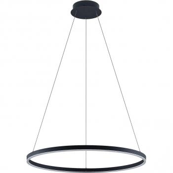 Lámpara colgante LED Arcchio Albiona 1 anillo 80cm, moderna, color negro, fabricada en metal