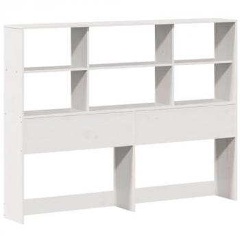 Cabecero de cama almacenaje madera maciza pino blanco 120 cm