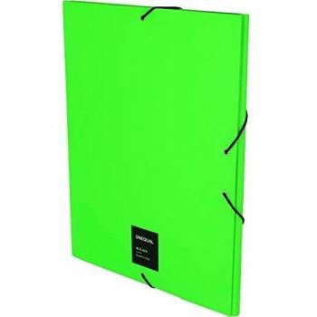 Grafoplás 1226025 Colección Unequal Fluor Carpeta de Cartón 3 Solapas, Verde, Folio