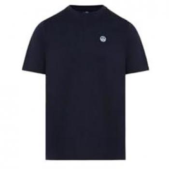 Camiseta North Sails Basic Bollo de Manga Corta para Hombre en Algodón Orgánico, Color Azul Marino, Talla XS