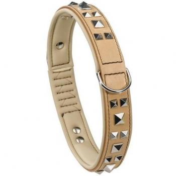 Collar de Piel Natural Giotto Luxor con Tachuelas Decorativas y Microregulación - Talla C20/34 (30-34 cm)