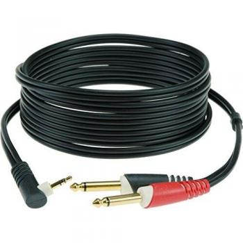 Cable Adaptador Y Klotz 1m - 1x Mini Jack 3.5mm Macho Angulado a 2x Jack 6.35mm Macho