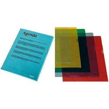 Pochettes Coin Esselte A4, Polypro, Texturizado Rojo, 100 Piezas