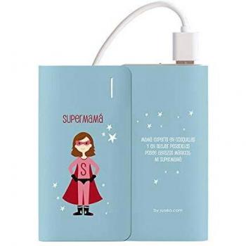 Susiko Batería Externa 4000 mAh - Diseño Super Mamá, Compacta y Conexión Micro USB