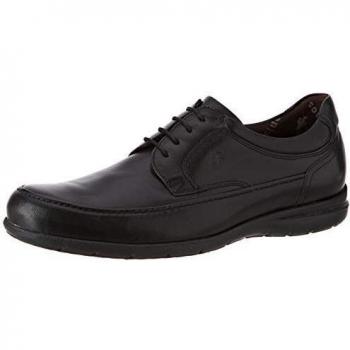 Fluchos | Zapato de Hombre | Luca 8498 Ave Negro | Zapato de Piel | Cierre con Cordones | Piso de Goma