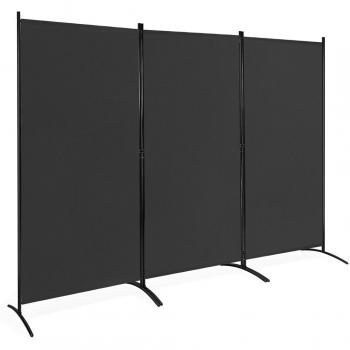 Black 3-Panel Folding Room Divider - Costway 6 ft. Privacy Screen