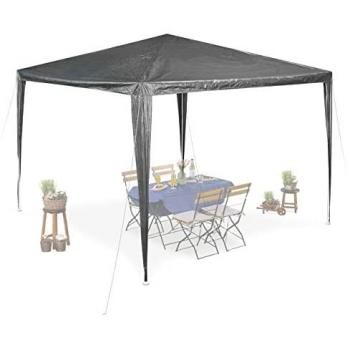 Carpa Toldo Fiesta 2,5x3 m Impermeable de Poliéster y Acero, Resistente a Rasgones, Sistema Encajado, Antracita